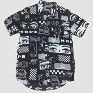 Multi design black and white button up